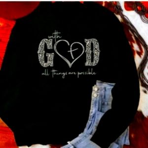 NWT With God All Things Are Possible Crewneck Sweatshirt